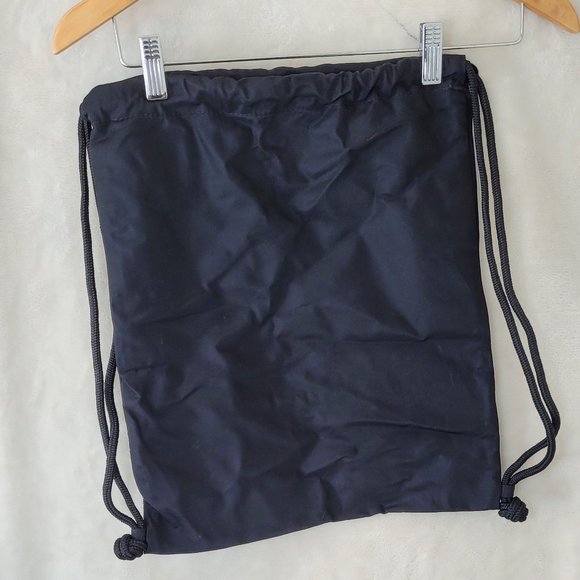 Lululemon Lightweight Gym Sack Black Graphite Logo Bag Drawstring Backpack - Picture 2 of 5